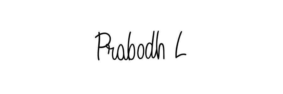 if you are searching for the best signature style for your name Prabodh L. so please give up your signature search. here we have designed multiple signature styles  using Angelique-Rose-font-FFP. Prabodh L signature style 5 images and pictures png