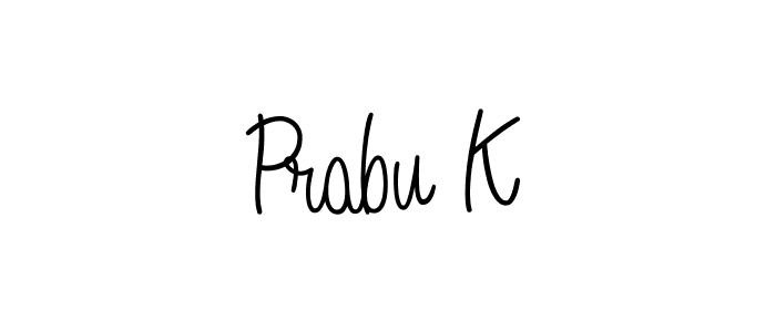 Design your own signature with our free online signature maker. With this signature software, you can create a handwritten (Angelique-Rose-font-FFP) signature for name Prabu K. Prabu K signature style 5 images and pictures png
