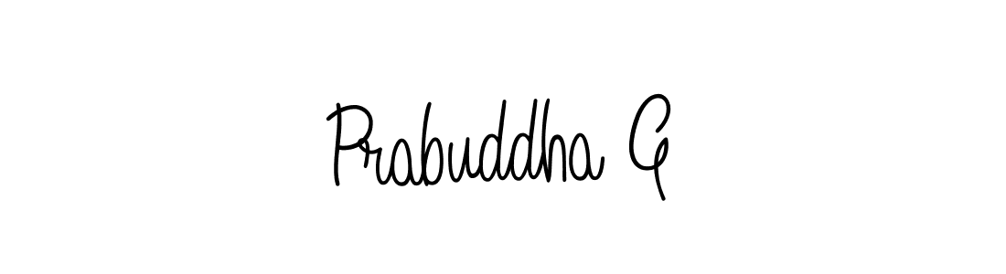 Use a signature maker to create a handwritten signature online. With this signature software, you can design (Angelique-Rose-font-FFP) your own signature for name Prabuddha G. Prabuddha G signature style 5 images and pictures png