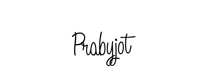 You should practise on your own different ways (Angelique-Rose-font-FFP) to write your name (Prabyjot) in signature. don't let someone else do it for you. Prabyjot signature style 5 images and pictures png