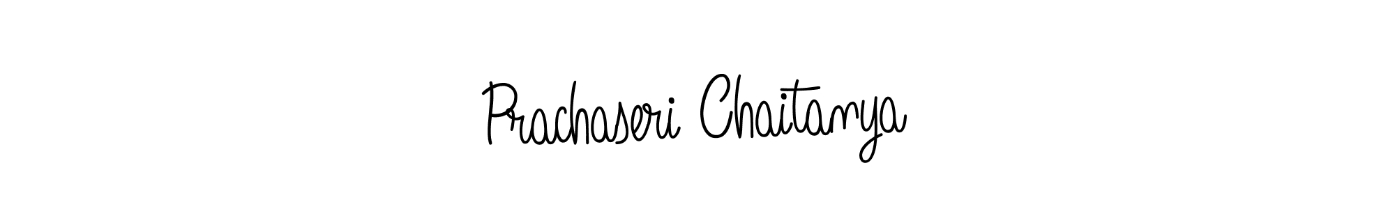 You should practise on your own different ways (Angelique-Rose-font-FFP) to write your name (Prachaseri Chaitanya) in signature. don't let someone else do it for you. Prachaseri Chaitanya signature style 5 images and pictures png