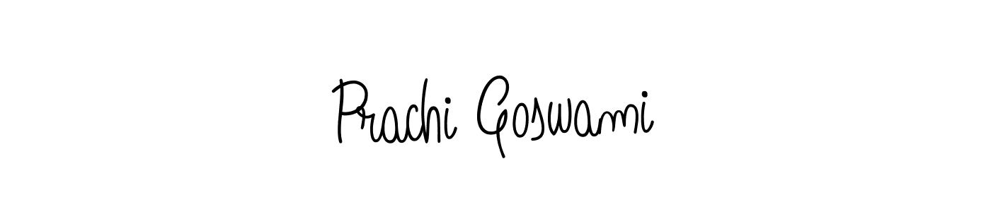 You should practise on your own different ways (Angelique-Rose-font-FFP) to write your name (Prachi Goswami) in signature. don't let someone else do it for you. Prachi Goswami signature style 5 images and pictures png