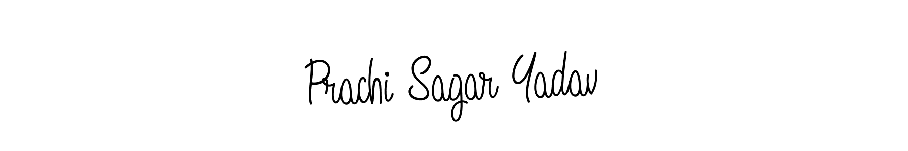 The best way (Angelique-Rose-font-FFP) to make a short signature is to pick only two or three words in your name. The name Prachi Sagar Yadav include a total of six letters. For converting this name. Prachi Sagar Yadav signature style 5 images and pictures png
