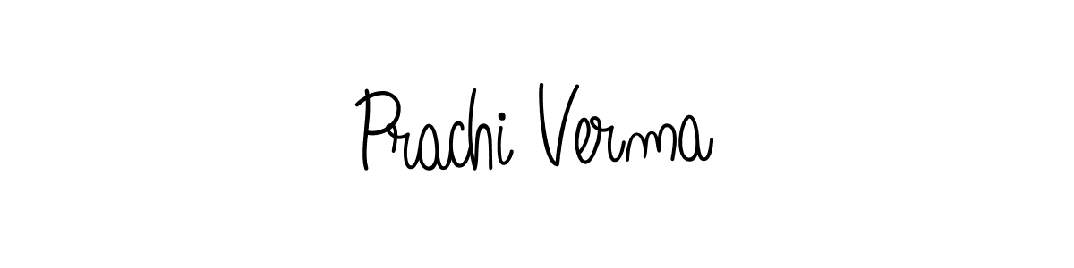 The best way (Angelique-Rose-font-FFP) to make a short signature is to pick only two or three words in your name. The name Prachi Verma include a total of six letters. For converting this name. Prachi Verma signature style 5 images and pictures png