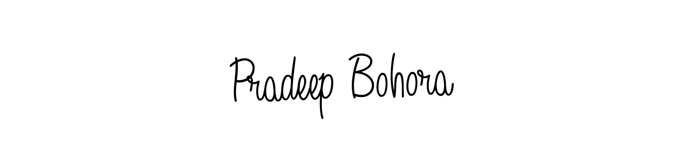 Use a signature maker to create a handwritten signature online. With this signature software, you can design (Angelique-Rose-font-FFP) your own signature for name Pradeep Bohora. Pradeep Bohora signature style 5 images and pictures png