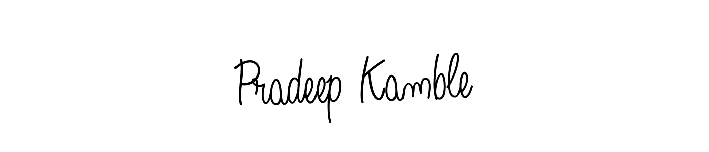 The best way (Angelique-Rose-font-FFP) to make a short signature is to pick only two or three words in your name. The name Pradeep Kamble include a total of six letters. For converting this name. Pradeep Kamble signature style 5 images and pictures png