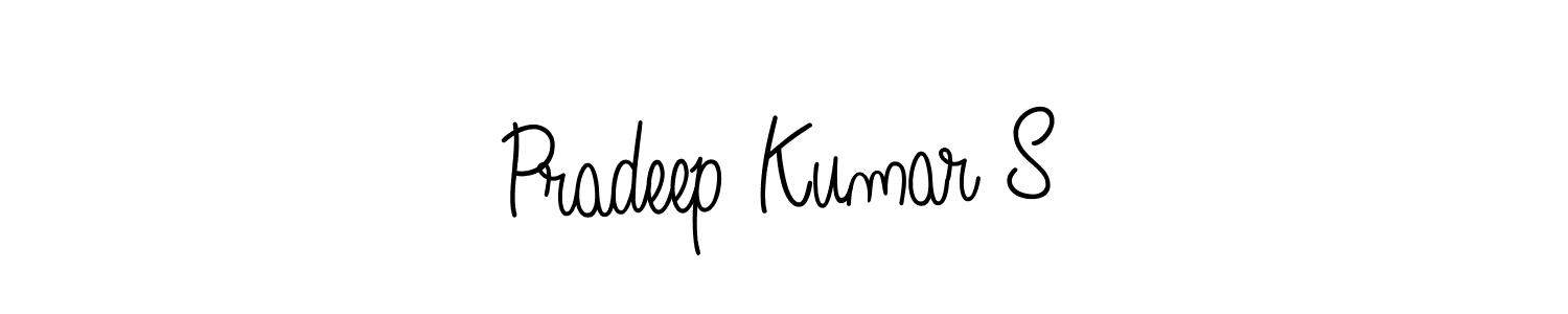 if you are searching for the best signature style for your name Pradeep Kumar S. so please give up your signature search. here we have designed multiple signature styles  using Angelique-Rose-font-FFP. Pradeep Kumar S signature style 5 images and pictures png