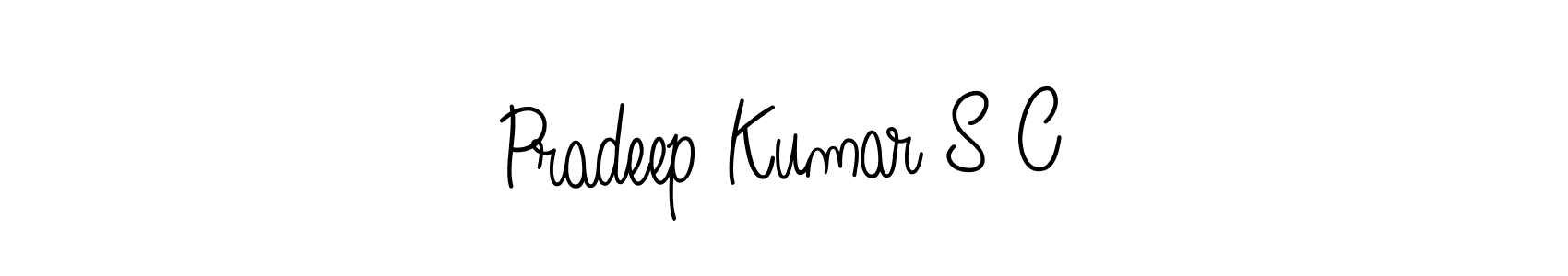 You should practise on your own different ways (Angelique-Rose-font-FFP) to write your name (Pradeep Kumar S C) in signature. don't let someone else do it for you. Pradeep Kumar S C signature style 5 images and pictures png