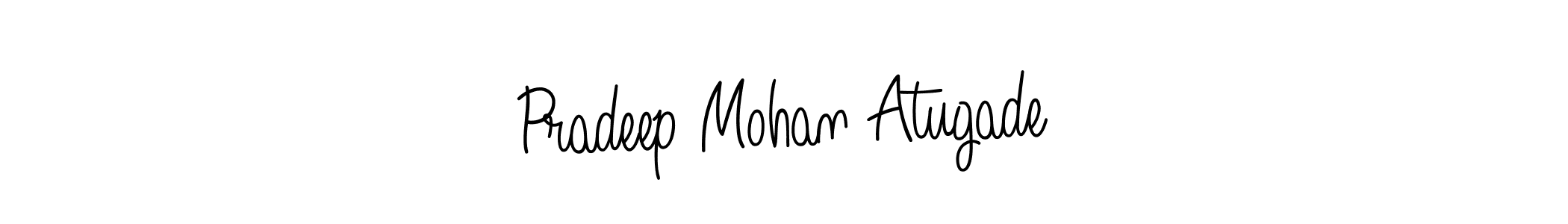 The best way (Angelique-Rose-font-FFP) to make a short signature is to pick only two or three words in your name. The name Pradeep Mohan Atugade include a total of six letters. For converting this name. Pradeep Mohan Atugade signature style 5 images and pictures png