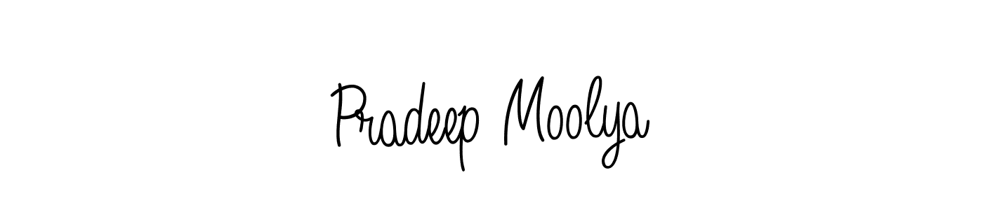 Also we have Pradeep Moolya name is the best signature style. Create professional handwritten signature collection using Angelique-Rose-font-FFP autograph style. Pradeep Moolya signature style 5 images and pictures png