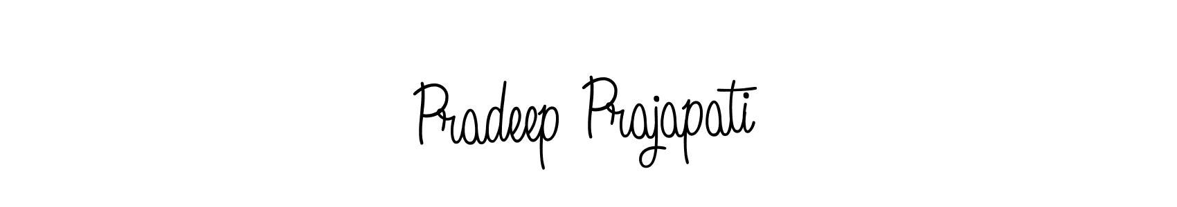 The best way (Angelique-Rose-font-FFP) to make a short signature is to pick only two or three words in your name. The name Pradeep Prajapati include a total of six letters. For converting this name. Pradeep Prajapati signature style 5 images and pictures png