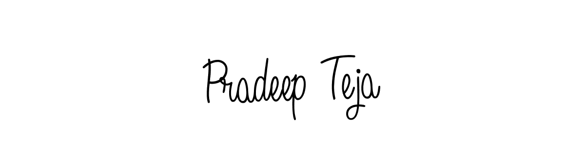 The best way (Angelique-Rose-font-FFP) to make a short signature is to pick only two or three words in your name. The name Pradeep Teja include a total of six letters. For converting this name. Pradeep Teja signature style 5 images and pictures png