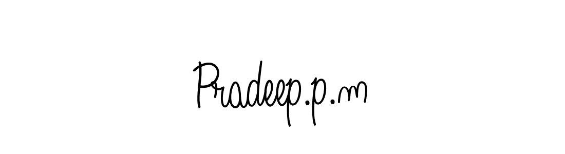 The best way (Angelique-Rose-font-FFP) to make a short signature is to pick only two or three words in your name. The name Pradeep.p.m include a total of six letters. For converting this name. Pradeep.p.m signature style 5 images and pictures png