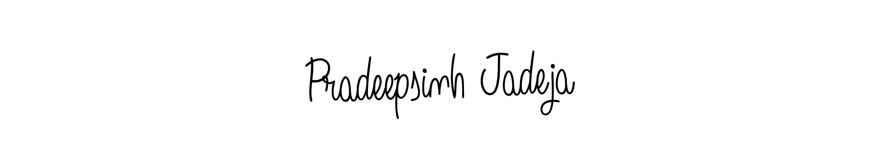 Use a signature maker to create a handwritten signature online. With this signature software, you can design (Angelique-Rose-font-FFP) your own signature for name Pradeepsinh Jadeja. Pradeepsinh Jadeja signature style 5 images and pictures png