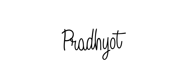 Make a beautiful signature design for name Pradhyot. With this signature (Angelique-Rose-font-FFP) style, you can create a handwritten signature for free. Pradhyot signature style 5 images and pictures png