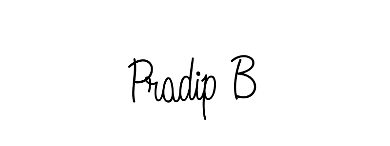 The best way (Angelique-Rose-font-FFP) to make a short signature is to pick only two or three words in your name. The name Pradip B include a total of six letters. For converting this name. Pradip B signature style 5 images and pictures png
