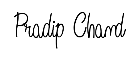 Express your personality with a custom Pradip Chand signature crafted with Angelique-Rose-font-FFP typography. Free transparent PNG download available. Pradip Chand signature style 5 images and pictures png