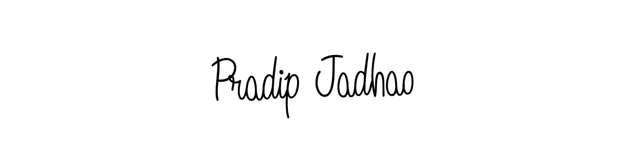The best way (Angelique-Rose-font-FFP) to make a short signature is to pick only two or three words in your name. The name Pradip Jadhao include a total of six letters. For converting this name. Pradip Jadhao signature style 5 images and pictures png