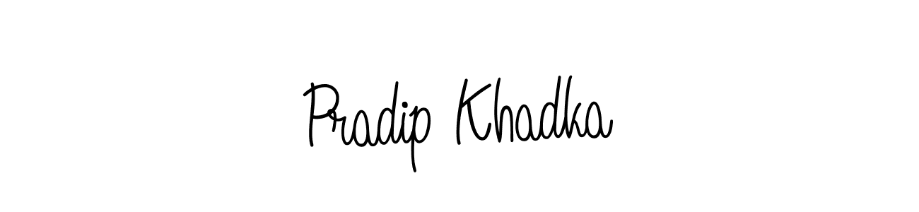 The best way (Angelique-Rose-font-FFP) to make a short signature is to pick only two or three words in your name. The name Pradip Khadka include a total of six letters. For converting this name. Pradip Khadka signature style 5 images and pictures png
