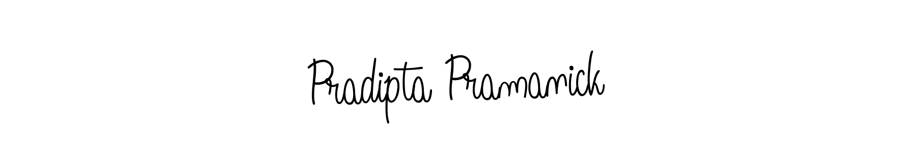 The best way (Angelique-Rose-font-FFP) to make a short signature is to pick only two or three words in your name. The name Pradipta Pramanick include a total of six letters. For converting this name. Pradipta Pramanick signature style 5 images and pictures png