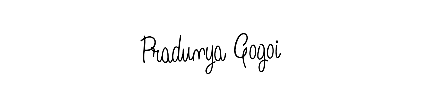 How to make Pradunya Gogoi signature? Angelique-Rose-font-FFP is a professional autograph style. Create handwritten signature for Pradunya Gogoi name. Pradunya Gogoi signature style 5 images and pictures png