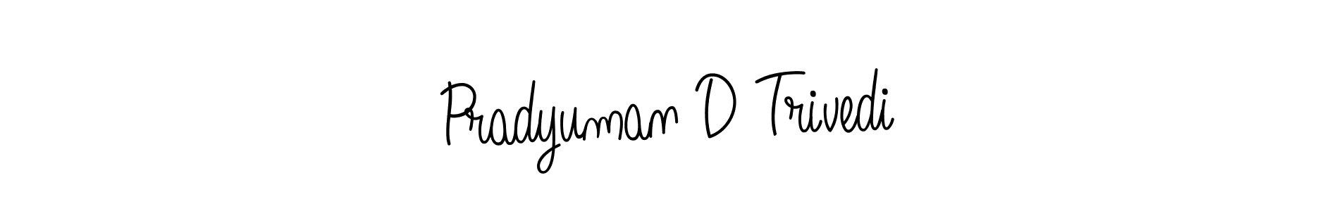Make a beautiful signature design for name Pradyuman D Trivedi. With this signature (Angelique-Rose-font-FFP) style, you can create a handwritten signature for free. Pradyuman D Trivedi signature style 5 images and pictures png