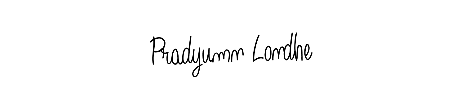 You should practise on your own different ways (Angelique-Rose-font-FFP) to write your name (Pradyumn Londhe) in signature. don't let someone else do it for you. Pradyumn Londhe signature style 5 images and pictures png