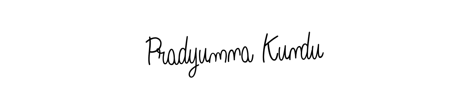 The best way (Angelique-Rose-font-FFP) to make a short signature is to pick only two or three words in your name. The name Pradyumna Kundu include a total of six letters. For converting this name. Pradyumna Kundu signature style 5 images and pictures png