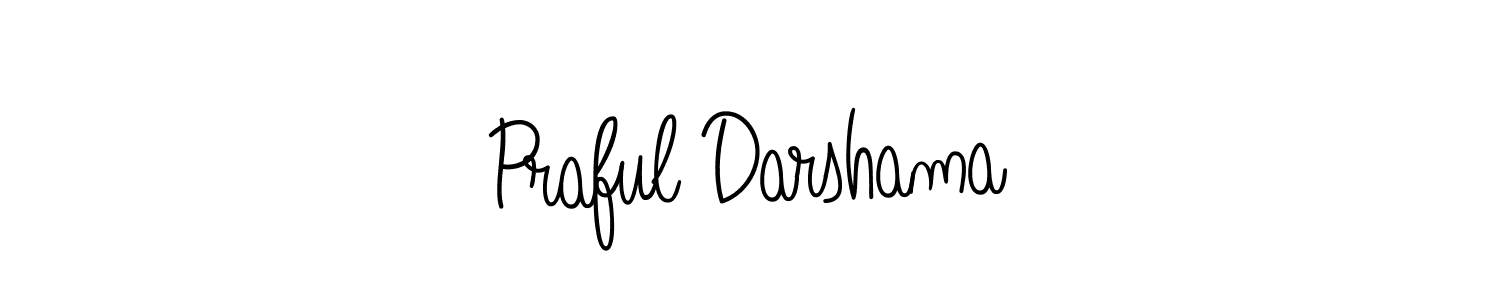 Use a signature maker to create a handwritten signature online. With this signature software, you can design (Angelique-Rose-font-FFP) your own signature for name Praful Darshama. Praful Darshama signature style 5 images and pictures png