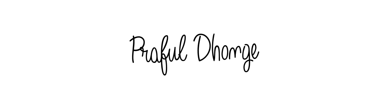 You should practise on your own different ways (Angelique-Rose-font-FFP) to write your name (Praful Dhonge) in signature. don't let someone else do it for you. Praful Dhonge signature style 5 images and pictures png