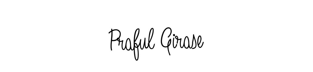 Use a signature maker to create a handwritten signature online. With this signature software, you can design (Angelique-Rose-font-FFP) your own signature for name Praful Girase. Praful Girase signature style 5 images and pictures png