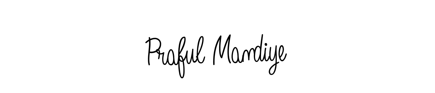 You should practise on your own different ways (Angelique-Rose-font-FFP) to write your name (Praful Mandiye) in signature. don't let someone else do it for you. Praful Mandiye signature style 5 images and pictures png