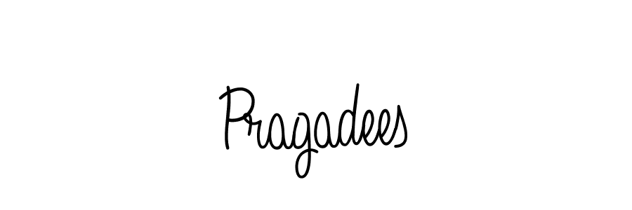 Use a signature maker to create a handwritten signature online. With this signature software, you can design (Angelique-Rose-font-FFP) your own signature for name Pragadees. Pragadees signature style 5 images and pictures png