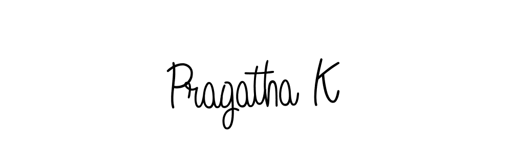 Design your own signature with our free online signature maker. With this signature software, you can create a handwritten (Angelique-Rose-font-FFP) signature for name Pragatha K. Pragatha K signature style 5 images and pictures png