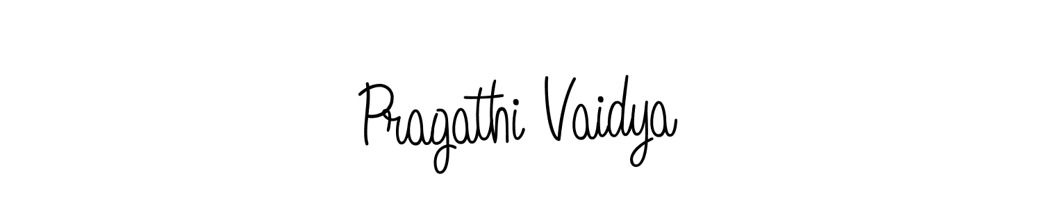 Make a beautiful signature design for name Pragathi Vaidya. With this signature (Angelique-Rose-font-FFP) style, you can create a handwritten signature for free. Pragathi Vaidya signature style 5 images and pictures png