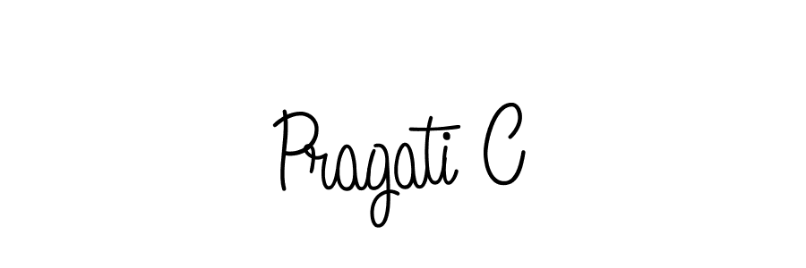 Use a signature maker to create a handwritten signature online. With this signature software, you can design (Angelique-Rose-font-FFP) your own signature for name Pragati C. Pragati C signature style 5 images and pictures png