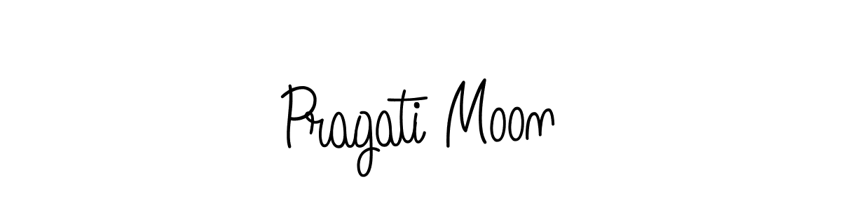 Create a beautiful signature design for name Pragati Moon. With this signature (Angelique-Rose-font-FFP) fonts, you can make a handwritten signature for free. Pragati Moon signature style 5 images and pictures png