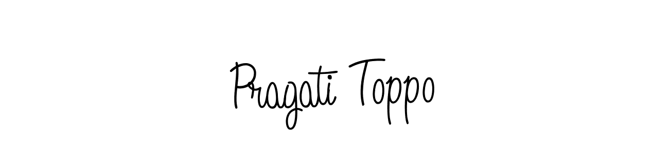 Pragati Toppo stylish signature style. Best Handwritten Sign (Angelique-Rose-font-FFP) for my name. Handwritten Signature Collection Ideas for my name Pragati Toppo. Pragati Toppo signature style 5 images and pictures png