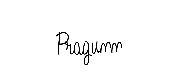 Make a beautiful signature design for name Pragunn. With this signature (Angelique-Rose-font-FFP) style, you can create a handwritten signature for free. Pragunn signature style 5 images and pictures png