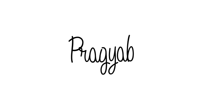 You should practise on your own different ways (Angelique-Rose-font-FFP) to write your name (Pragyab) in signature. don't let someone else do it for you. Pragyab signature style 5 images and pictures png