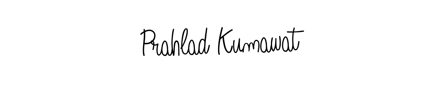 Use a signature maker to create a handwritten signature online. With this signature software, you can design (Angelique-Rose-font-FFP) your own signature for name Prahlad Kumawat. Prahlad Kumawat signature style 5 images and pictures png