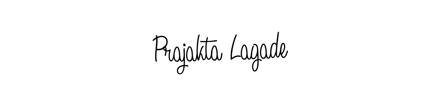 You should practise on your own different ways (Angelique-Rose-font-FFP) to write your name (Prajakta Lagade) in signature. don't let someone else do it for you. Prajakta Lagade signature style 5 images and pictures png