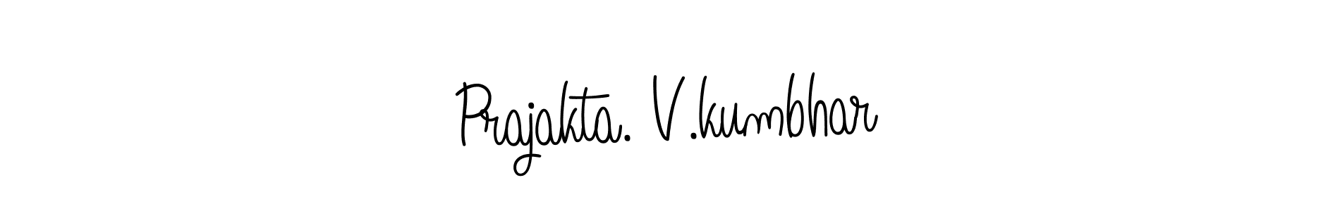 The best way (Angelique-Rose-font-FFP) to make a short signature is to pick only two or three words in your name. The name Prajakta. V.kumbhar include a total of six letters. For converting this name. Prajakta. V.kumbhar signature style 5 images and pictures png
