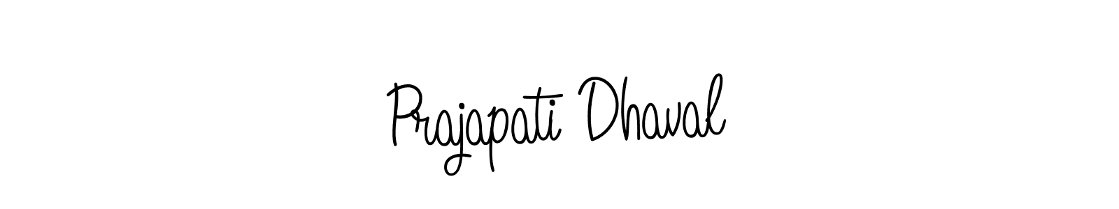 How to make Prajapati Dhaval name signature. Use Angelique-Rose-font-FFP style for creating short signs online. This is the latest handwritten sign. Prajapati Dhaval signature style 5 images and pictures png