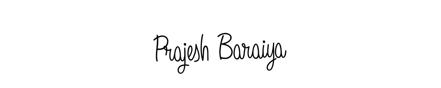 How to make Prajesh Baraiya name signature. Use Angelique-Rose-font-FFP style for creating short signs online. This is the latest handwritten sign. Prajesh Baraiya signature style 5 images and pictures png