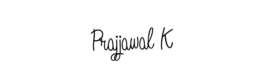 How to make Prajjawal K name signature. Use Angelique-Rose-font-FFP style for creating short signs online. This is the latest handwritten sign. Prajjawal K signature style 5 images and pictures png