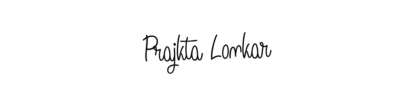 Use a signature maker to create a handwritten signature online. With this signature software, you can design (Angelique-Rose-font-FFP) your own signature for name Prajkta Lonkar. Prajkta Lonkar signature style 5 images and pictures png