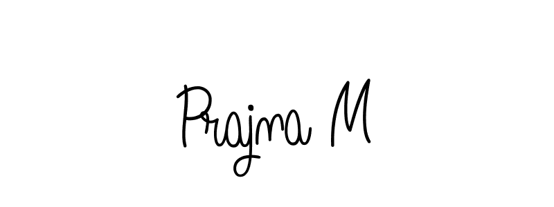 The best way (Angelique-Rose-font-FFP) to make a short signature is to pick only two or three words in your name. The name Prajna M include a total of six letters. For converting this name. Prajna M signature style 5 images and pictures png