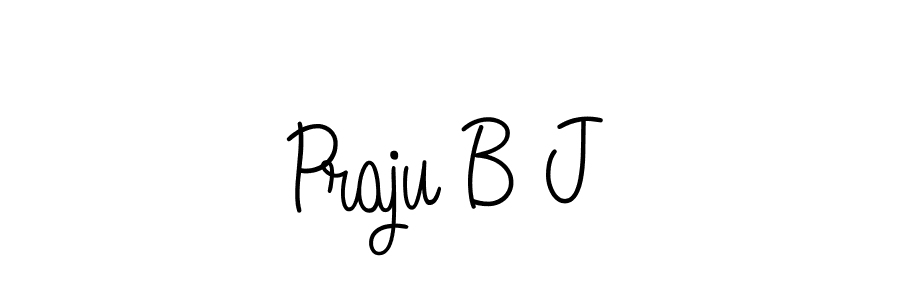 You should practise on your own different ways (Angelique-Rose-font-FFP) to write your name (Praju B J) in signature. don't let someone else do it for you. Praju B J signature style 5 images and pictures png