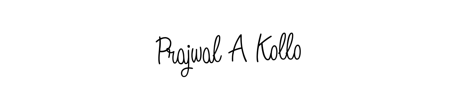 You should practise on your own different ways (Angelique-Rose-font-FFP) to write your name (Prajwal A Kollo) in signature. don't let someone else do it for you. Prajwal A Kollo signature style 5 images and pictures png